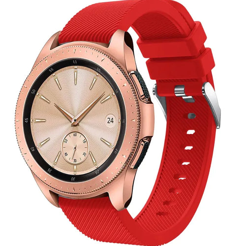 Twill Silicone Strap, red, on a watch, 3/4 front view