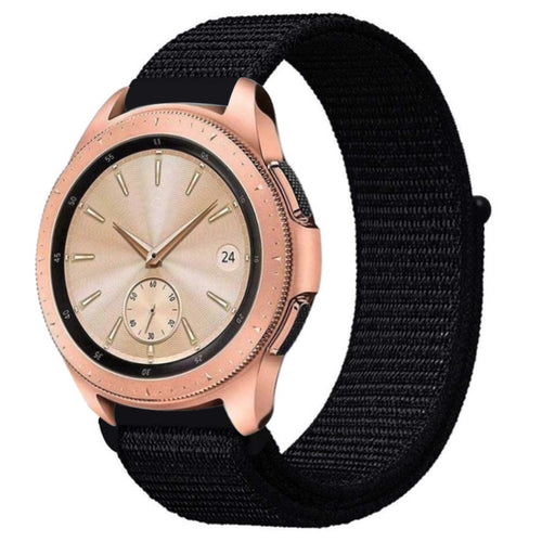 Nylon Strap, black, on a watch, 3/4 front view