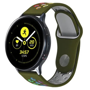 Silicone Sport Strap, on a watch, 3/4 front view