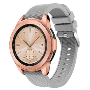 Twill Silicone Strap, grey, on a watch, 3/4 front view