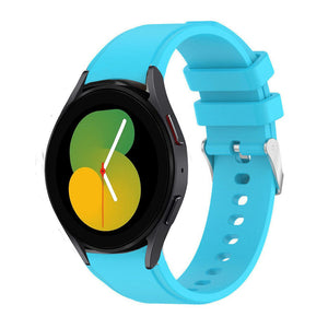 Silicone Strap 'Perfect Fit', light blue, on a watch, 3/4 front view