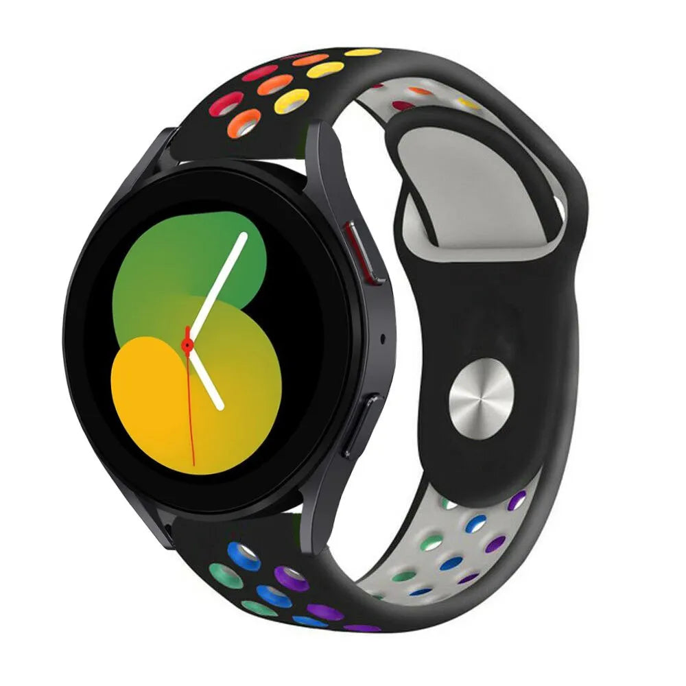 Silicone Sport Strap, on a watch, 3/4 front view
