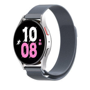Milanese Strap, space grey, on a watch, 3/4 front view