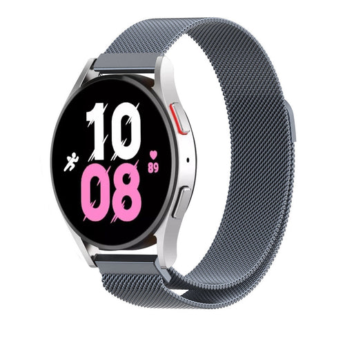 Milanese Strap, space grey, on a watch, 3/4 front view