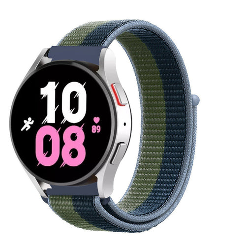 Nylon Strap, moss green, on a watch, 3/4 front view