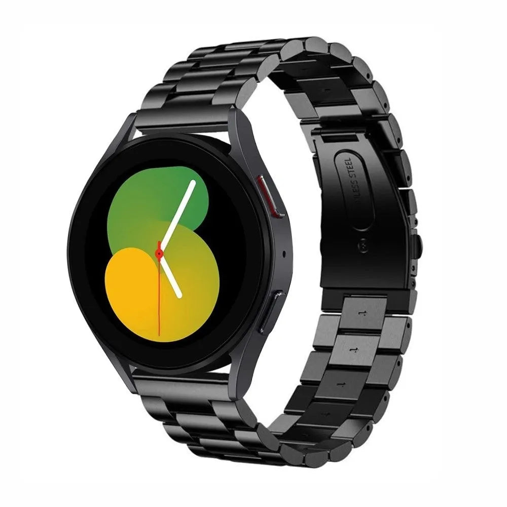 Steel Strap, black, on a watch, 3/4 front view