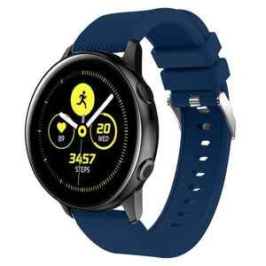 Twill Silicone Strap, dark blue, on a watch, 3/4 front view