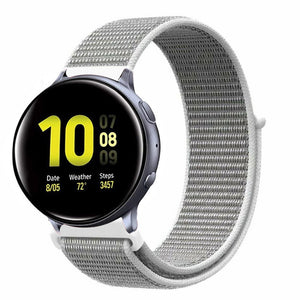 Nylon Strap, grey, on a watch, 3/4 front view