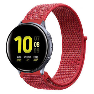 Nylon Strap, red, on a watch, 3/4 front view