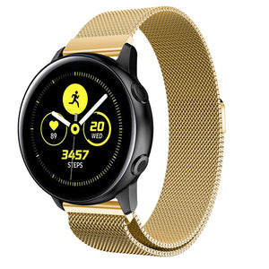 Milanese Strap, gold, on a watch, 3/4 front view