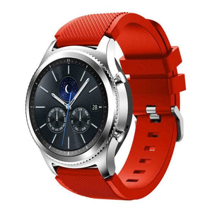Twill Silicone Strap, red, on a watch, 3/4 front view