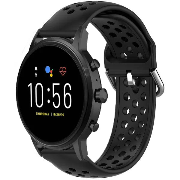 Correa silicona respirable Fossil Gen 4 Explorist HR (negro)