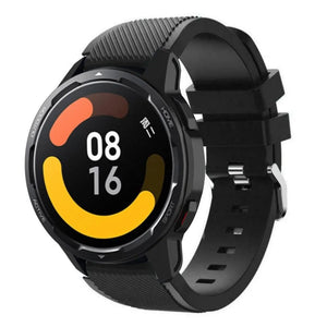 Twill Silicone Strap, black, on a watch, 3/4 front view