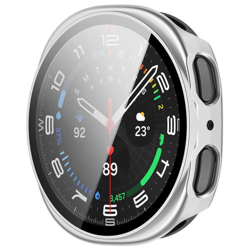 Samsung Galaxy Watch 8 - 44mm / 9 - 44mm Hard Case with Glass (Silver)
