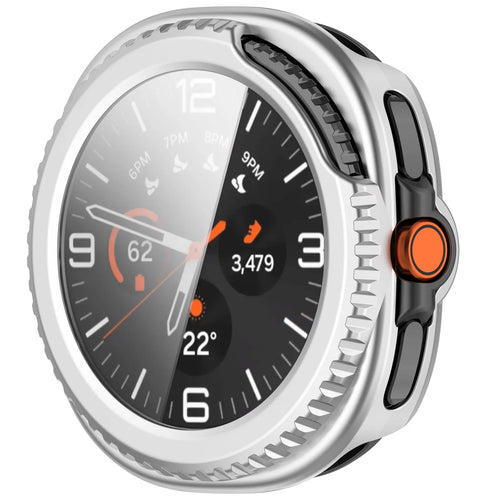 Funda con vidrio Samsung Galaxy Watch 8 Classic (plateado)