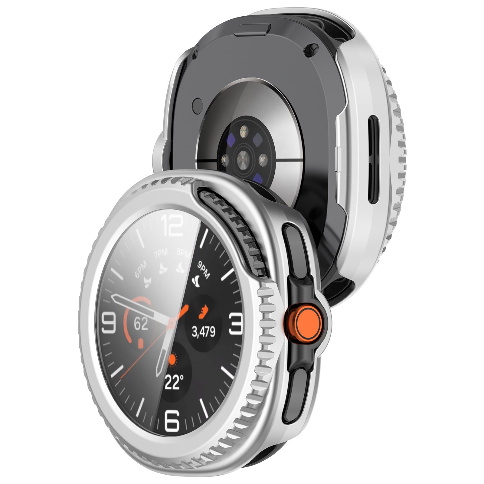 Funda con vidrio Samsung Galaxy Watch 8 Classic (plateado)