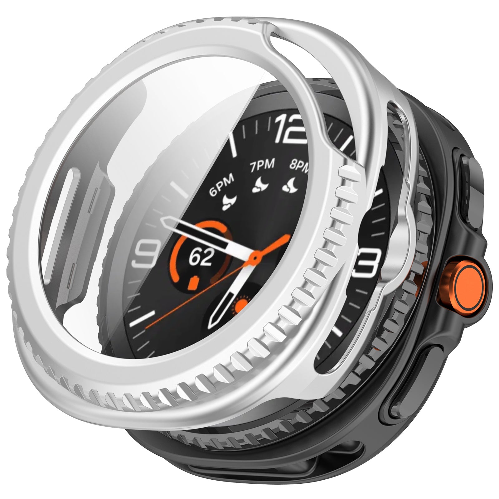 Funda con vidrio Samsung Galaxy Watch 8 Classic (plateado)