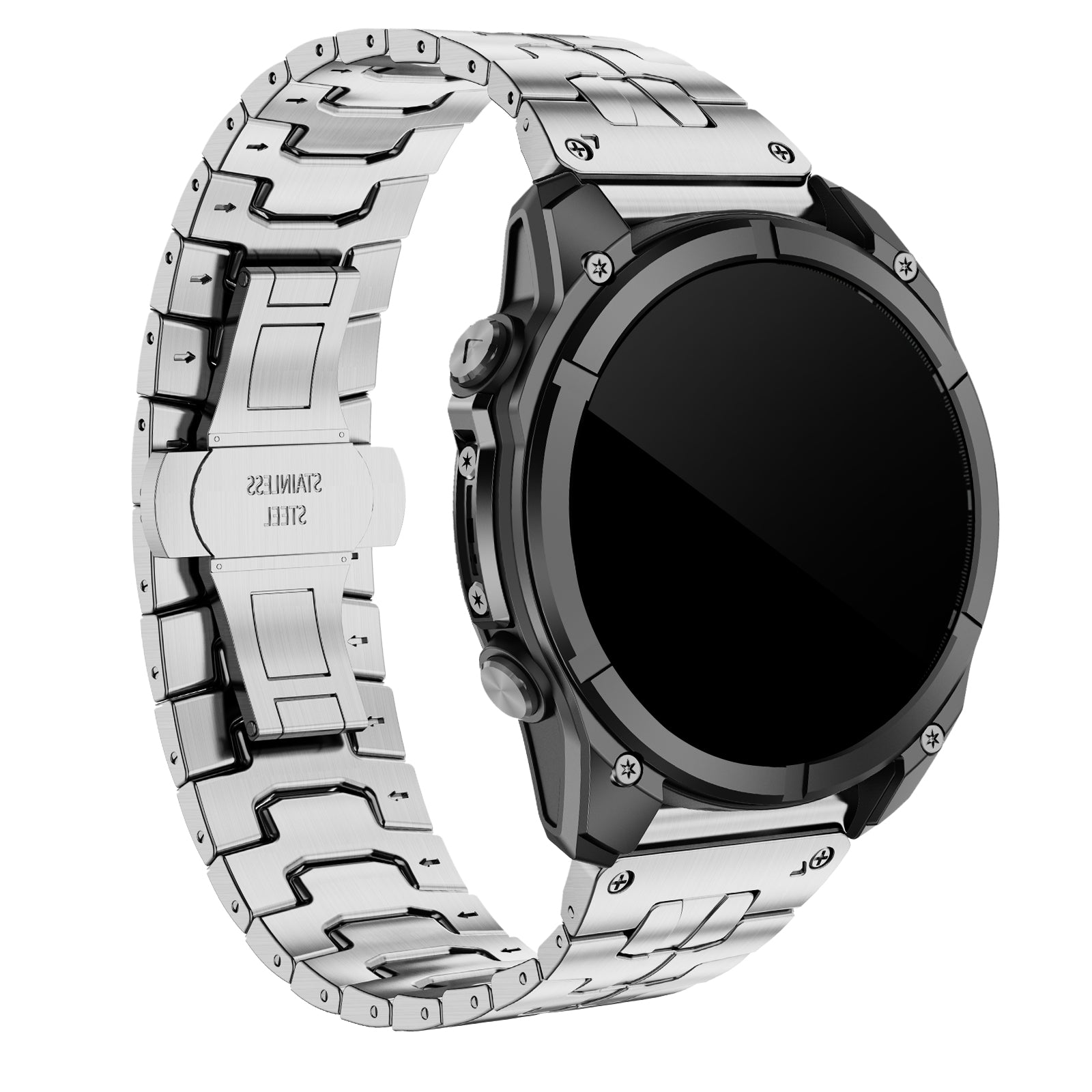 Garmin Fenix 8 - 47mm Steel 'Iron' Strap (Silver)