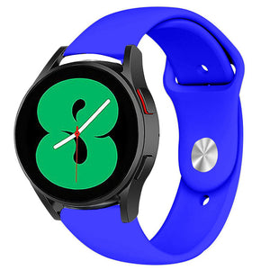 Silicone Sport Strap, blue, on a watch, 3/4 front view
