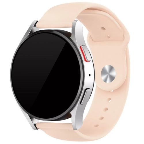 Silicone Sport Strap, antique pink, on a watch, 3/4 front view