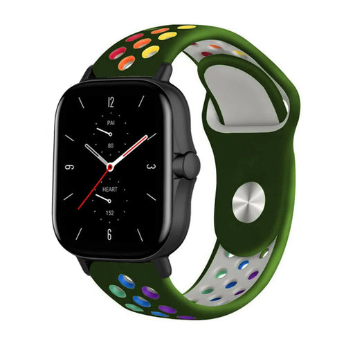 Silicone Sport Strap, on a watch, 3/4 front view
