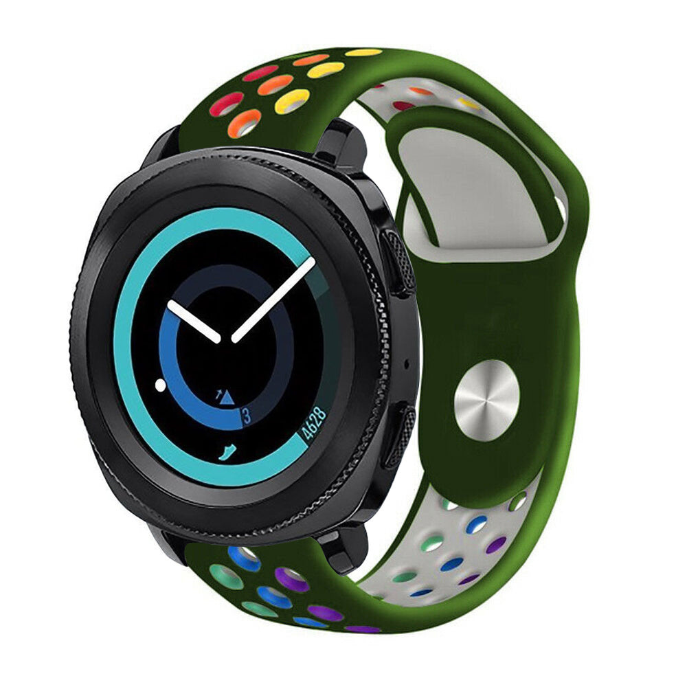 Silicone Sport Strap, on a watch, 3/4 front view