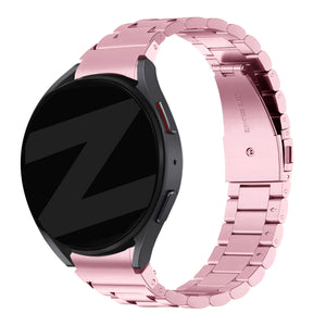 Steel Strap 'Classic', pink, on a watch, 3/4 front view