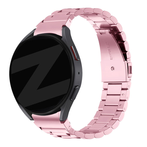 Steel Strap 'Classic', pink, on a watch, 3/4 front view