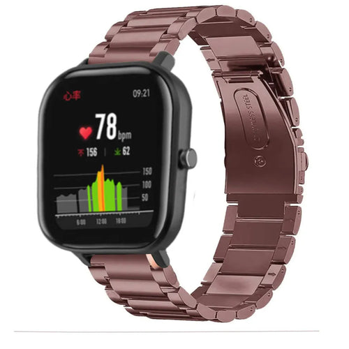 Steel Strap, bronze, on a watch, 3/4 front view