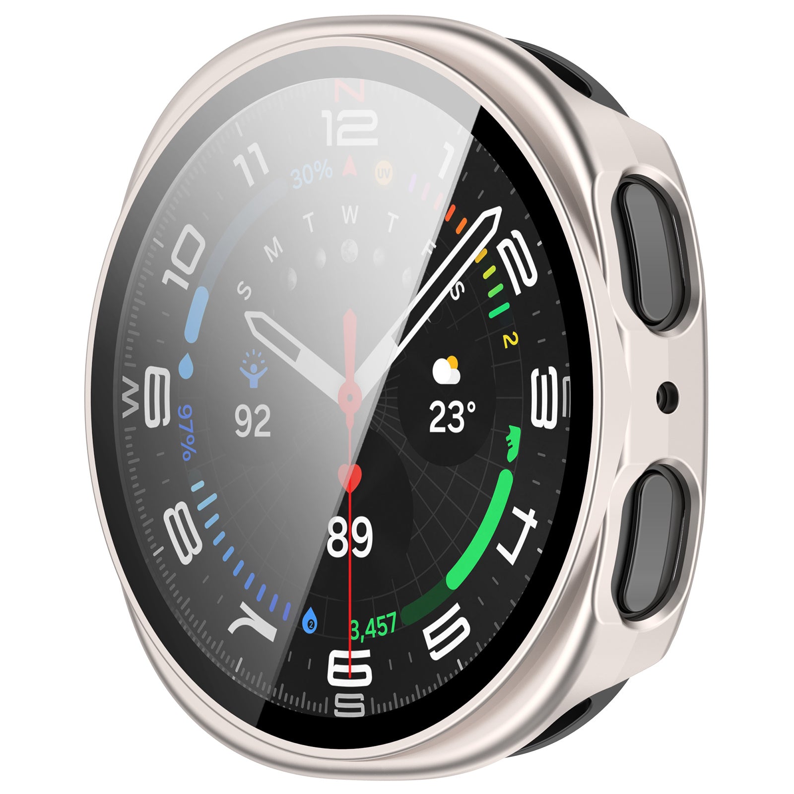 Funda con vidrio Samsung Galaxy Watch 8 - 40mm (blanco estrella)