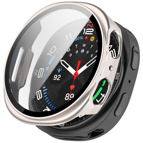 Funda con vidrio Samsung Galaxy Watch 8 - 40mm / 9 - 40mm (blanco estrella)