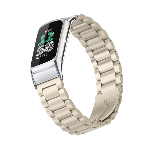 Steel Strap, starlight, on a watch, 3/4 front view