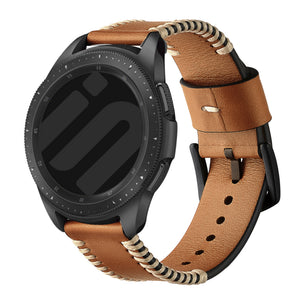 Correa de cuero cosida Samsung Galaxy Watch 4 - 40mm (marrón) 