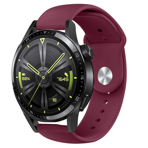 Silicone Sport Strap, on a watch, 3/4 front view