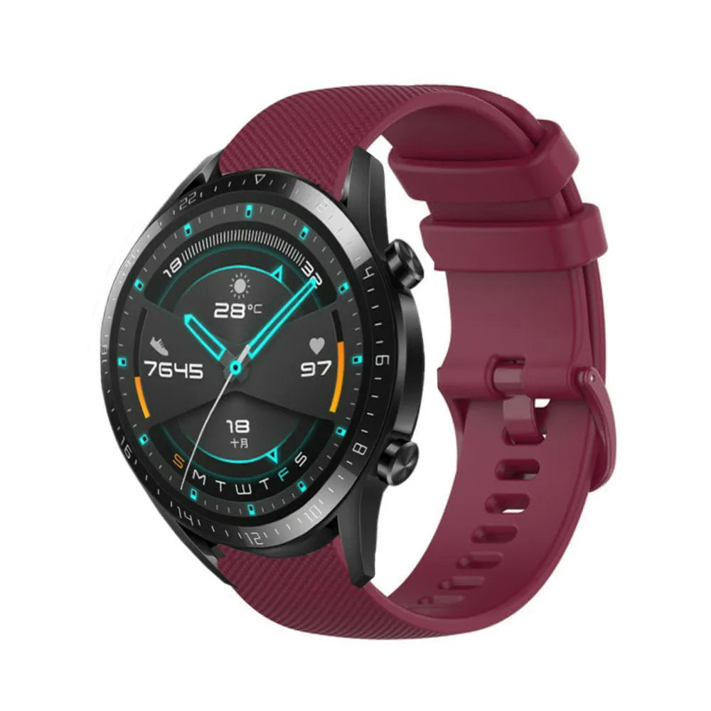 Premium Silicone Strap, on a watch, 3/4 front view