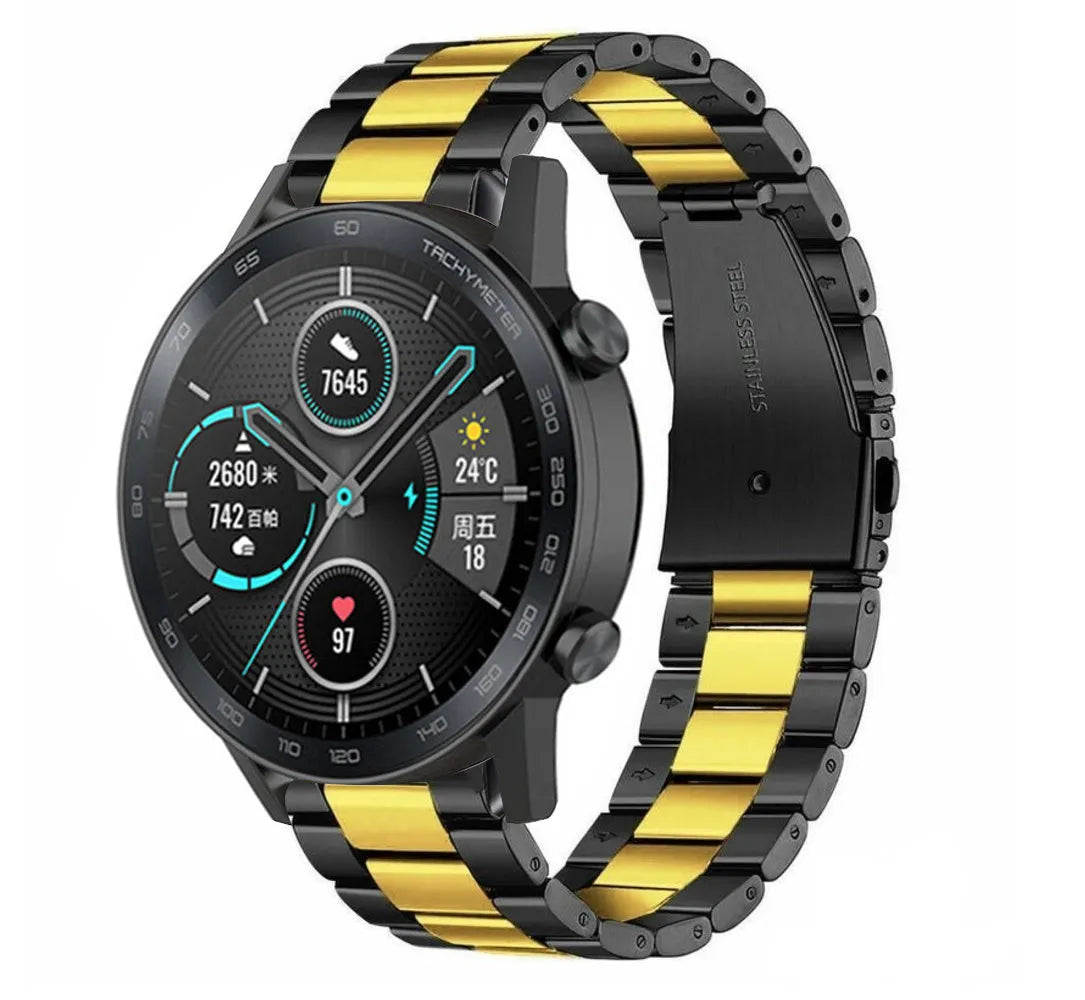 Correa acero Honor Magic Watch 2 (negro/dorado)