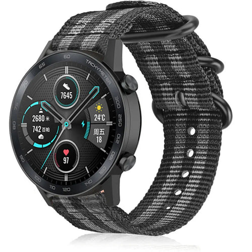 Correa nylon con hebilla Honor Magic Watch 2 (negro/gris)