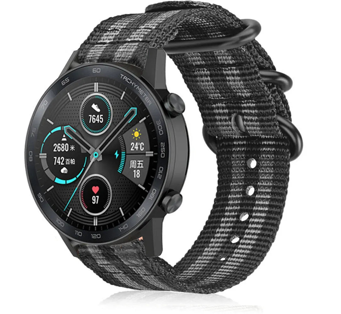 Correa nylon con hebilla Honor Magic Watch 2 (negro/gris)
