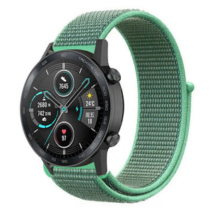 Nylon Strap, mint, on a watch, 3/4 front view