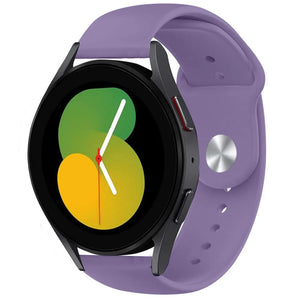 Silicone Sport Strap, lilac, on a watch, 3/4 front view