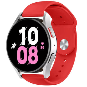 Silicone Sport Strap, red, on a watch, 3/4 front view
