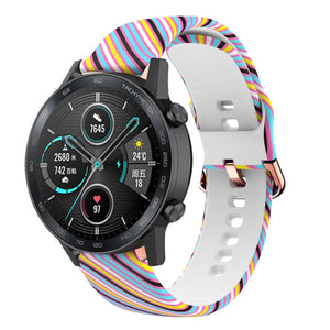 Print Silicone Strap, on a watch, 3/4 front view