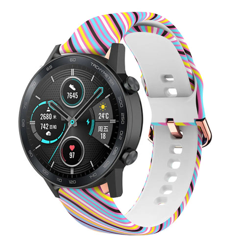 Print Silicone Strap, on a watch, 3/4 front view