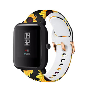Print Silicone Strap, on a watch, 3/4 front view