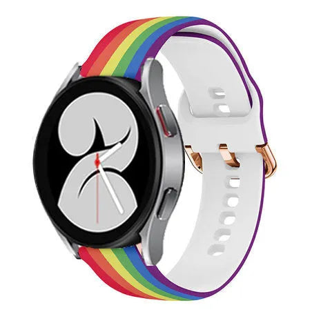 Print Silicone Strap, on a watch, 3/4 front view