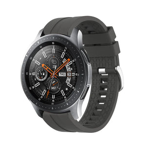 Silicone Strap 'Extreme', dark grey, on a watch, 3/4 front view