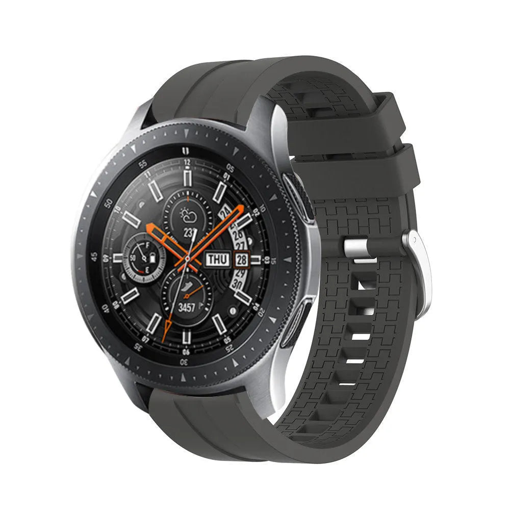 Silicone Strap 'Extreme', dark grey, on a watch, 3/4 front view