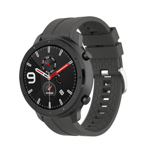 Silicone Strap 'Extreme', dark grey, on a watch, 3/4 front view