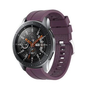 Silicone Strap 'Extreme', purple, on a watch, 3/4 front view