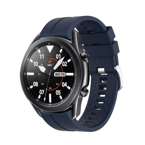 Silicone Strap 'Extreme', dark blue, on a watch, 3/4 front view